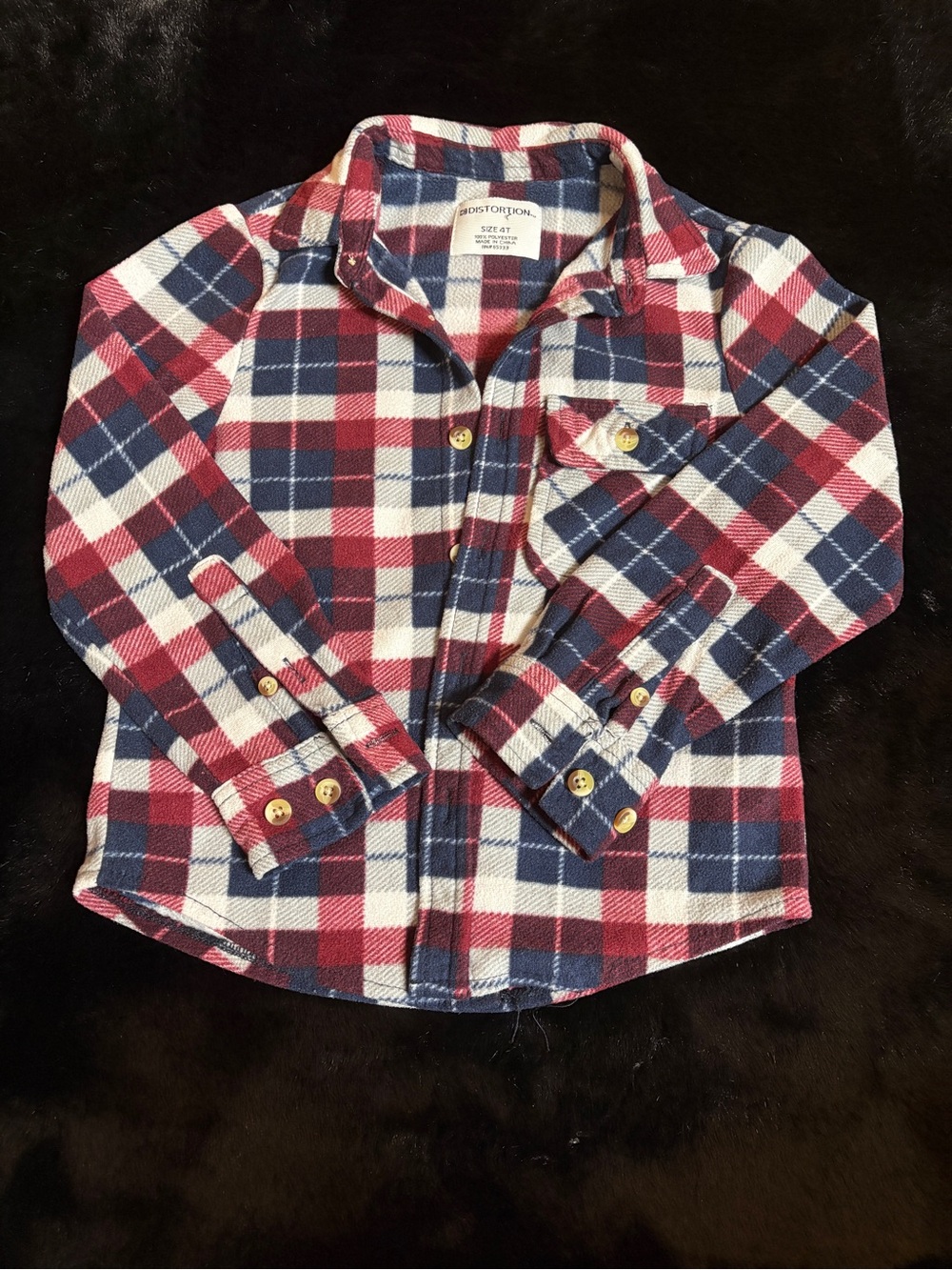 Kids Plaid Button-Down Shirt in Red, Navy & White - Rustic Threads
